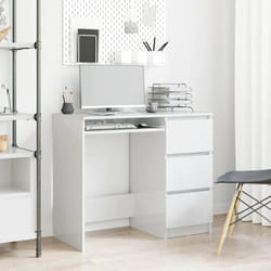 Vidaxl - Bureau Blanc brillant 90x45x76 cm Bois d'ingénierie
