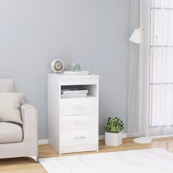 vidaXL Armoire à tiroirs Blanc 40x50x76 cm Bois d'ingénierie - TU