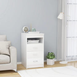 vidaXL Armoire à tiroirs Blanc 40x50x76 cm Bois d'ingénierie - TU