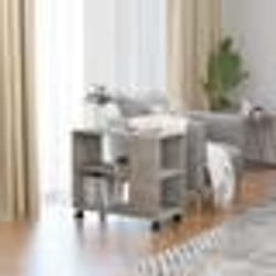vidaXL Table d'appoint Gris béton 70x35x55 cm Bois d'ingénierie - TU