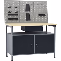 Description générale Cet ensemble comprend un établi et trois panneaux muraux, offrant une solution de rangement pratique pou ...