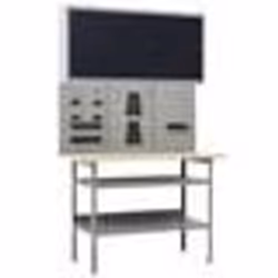 vidaXL Établi avec 3 panneaux muraux et 1 armoire - TU