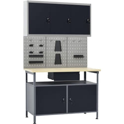 Vidaxl - tabli avec 3 panneaux muraux et 1 armoire