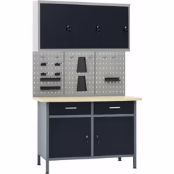 Cet ensemble est combiné avec 1 établi, 3 panneaux muraux et 1 armoire murale, qui seront une solution de rangement pratique  ...