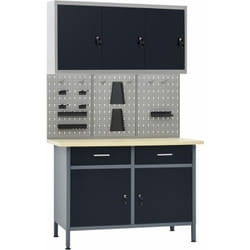 Vidaxl - tabli avec 3 panneaux muraux et 1 armoire