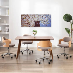 Vidaxl - Jeu de tableau sur toile Fleurs en vase Multicolore 150x60 cm