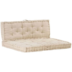Coussins de plancher de palette 2 pcs Coton Beige
