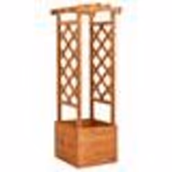 vidaXL Jardinière à treillis avec arche 49x39x130 cm Bois de sapin - TU
