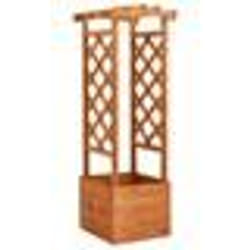 vidaXL Jardinière à treillis avec arche 49x39x130 cm Bois de sapin - TU