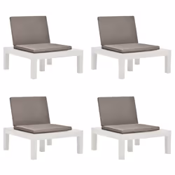 VidaXL 3054425, Terrace, Siège rembourré, Plastique, Marron, Blanc, 780 mm, 780 mm