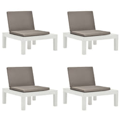 VidaXL 3054425 chaise d'extérieur Terrace Siège rembourré Plastique Marron, Blanc