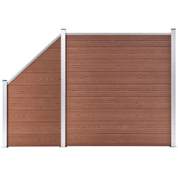 Vidaxl - Ensemble de clôture wpc 1 Carré + 1 Incliné 273x186 cm Marron