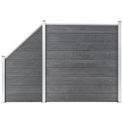 Vidaxl - Ensemble de clôture wpc 1 Carré + 1 Incliné 273x186 cm Gris