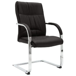 vidaXL Chaise de bureau cantilever Noir Similicuir - TU