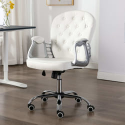 Vidaxl - Chaise de bureau pivotante Blanc Similicuir