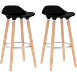 Vidaxl - Tabourets de bar lot de 2 noir