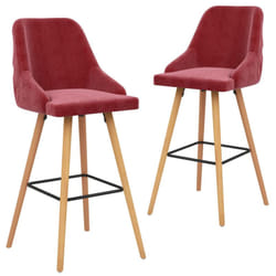 Vidaxl - Tabourets de bar lot de 2 rouge bordeaux velours