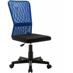 Vidaxl - Chaise de bureau Noir et bleu 44x52x100 cm Tissu en maille