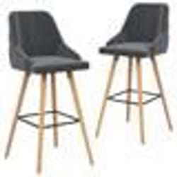 vidaXL Chaises de bar lot de 2 gris foncé velours - TU