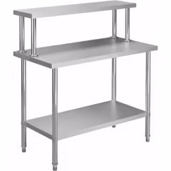 Cette grande table de travail robuste est parfaite pour la préparation et le stockage des aliments et est idéale pour une cui ...