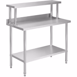 Cette grande table de travail robuste est parfaite pour la préparation et le stockage des aliments et est idéale pour une cui ...