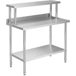 Table de travail de cuisine avec étagère 120x60x120 cm Inox