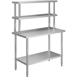 vidaXL Table de travail de cuisine avec étagère 120x60x150 cm Inox