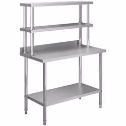 Cette grande table de travail robuste est parfaite pour la préparation et le stockage des aliments et est idéale pour une cui ...