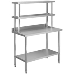 Vidaxl - Table de travail de cuisine avec étagère 120x60x150 cm Inox
