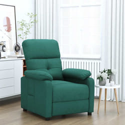 vidaXL Fauteuil inclinable Vert foncé Tissu - TU