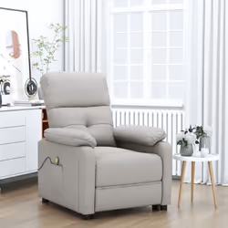 vidaXL Fauteuil de massage Taupe Tissu - TU