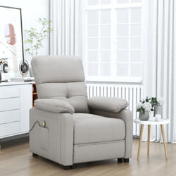 vidaXL Fauteuil de massage Taupe Tissu - TU