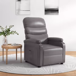 vidaXL Fauteuil inclinable réglable avec repose-pieds gris similicuir