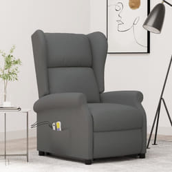 Vidaxl - Fauteuil de massage inclinable Gris foncé Tissu