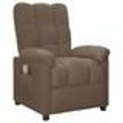 vidaXL Fauteuil de massage Taupe Tissu - TU