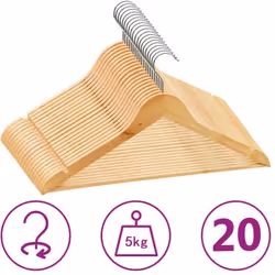 Description générale Cet ensemble de cintres en bois est fabriqué en bois dur et en métal, offrant une durabilité et une robu ...