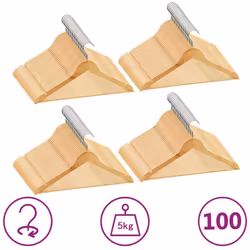 Cet ensemble de cintres en bois est fait de bois dur et de métal, le gardant suffisamment durable et robuste pour supporter l ...