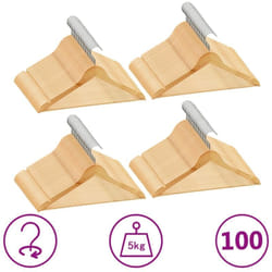Vidaxl - Cintres antidérapants 100 pcs Bois dur