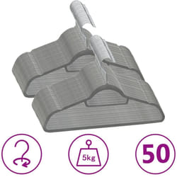 Vidaxl - Cintres antidérapants 50 pcs Gris Velours