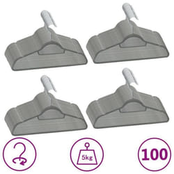 vidaXL Cintres antidérapants 100 pcs Gris Velours - TU