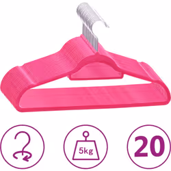 Cet ensemble de cintres est fait de plastique et de métal, le gardant suffisamment durable et robuste pour supporter le poids ...