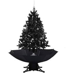 Vidaxl - Arbre de Noël neigeux avec base de parapluie Noir 140 cm pvc