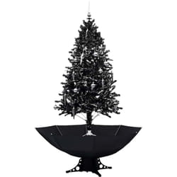 vidaXL Arbre de Noël neigeux avec base de parapluie Noir 190 cm PVC - TU