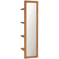 Vidaxl - Miroir mural avec étagères 30x30x120 cm Bois de teck massif