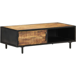 vidaXL Table basse 105x50x35 cm Bois de manguier brut - TU