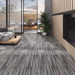 vidaXL Planches de plancher PVC 5,02 m² 2 mm Autoadhésif Gris rayé
