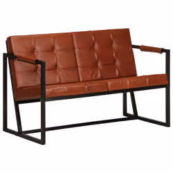 VidaXL 288283, Marron, 2 siège(s), mousse, Cuir véritable, Acier, 1150 mm, 610 mm