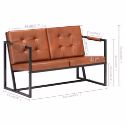VidaXL 288283 canapé 2 siège(s) Marron - Vue supplémentaire 7