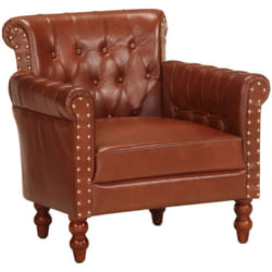 vidaXL Fauteuil Marron Cuir de chèvre véritable - TU