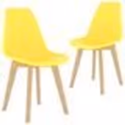 vidaXL Chaises à manger lot de 2 jaune plastique - TU